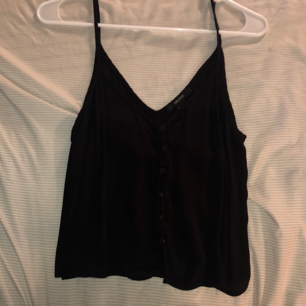Black Button Up Tank Top